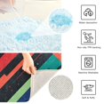 thumbnail image 3 of Yayeee Bath Rug for Bathroom Floor Non Slip Rectangle Fluffy Soft Absorbent Mat, 16"x24", Blue Abstract Lines, 3 of 7
