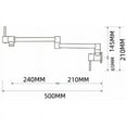 thumbnail image 5 of Grifo de cocina de oro cepillado con brazo oscilante de doble articulación para montaje en pared de latón macizo, suministro de agua higiénico con cartucho de cerámica para fregaderos contemporáneos, 5 of 5