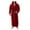 Red XXL, variant on Men Soft Coral Fleece Solid Color Pockets Long Bath Robe Home Gown Sleepwear