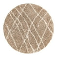 thumbnail image 4 of Unique Loom Soft Touch Shag Collection Area Rug - Dora (4' 1" Round Khaki/Ivory), 4 of 7