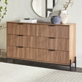 thumbnail image 6 of Walker Edison Mid-Century 6-Drawer Dresser with Reeded Drawer Fronts, Mocha, 6 of 15