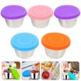thumbnail image 2 of 5Pcs Silicone Salad Dressing Containers for Kitchen Use Assorted Color LeakProof Kids Lunch Containers, 2 of 9