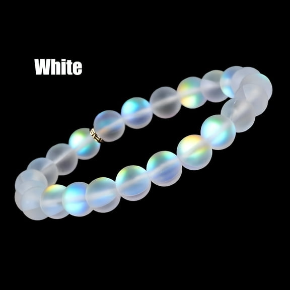 DESIGNICE Mermaid Glass Crystal Moonstone Bracelets Multicolor Matte Shining Stone Bead