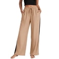 thumbnail image 2 of Womens Pants with Side Pockets 100% Cotton Loose Casual Drawstring Yoga Pants, 2 of 9