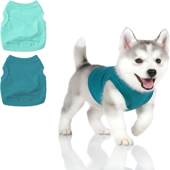GASTROPOD 2 Pack Dog Clothes for Small Dogs Girl Boy Lightweight Puppy Clothes Cute Chihuahua Teacup Cloth Solid Color Pet Clothing Soft Dog Shirt Outfit for Dogs Cats