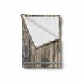 thumbnail image 2 of Rustic Soft Flannel Fleece Throw Blanket, Image of Wooden Planks with Screws and Nails Farmhouse Theme Log Cabin Print, Cozy Plush for Indoor and Outdoor Use, 70" x 90", Brown and Grey, by Ambesonne, 2 of 6