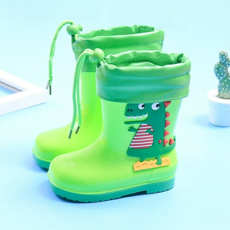 

Boots for Women Rollback or Clearance VEKDONE Children Waterproof Rain Shoes Fashion Cartoon Dinosaur Jelly Color Removable Cotton Cover Boots