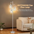 thumbnail image 6 of 68" Farmhouse floor lamp, Dimmable Industrial Floor Lamps for Living Room, 3 Light Rustic Standing Tall Lamp Including 3 PCS 6W Edison Bulbs, Tree Floor Lamp for Bedrooms Room, Office, Bar, Silver, 6 of 14