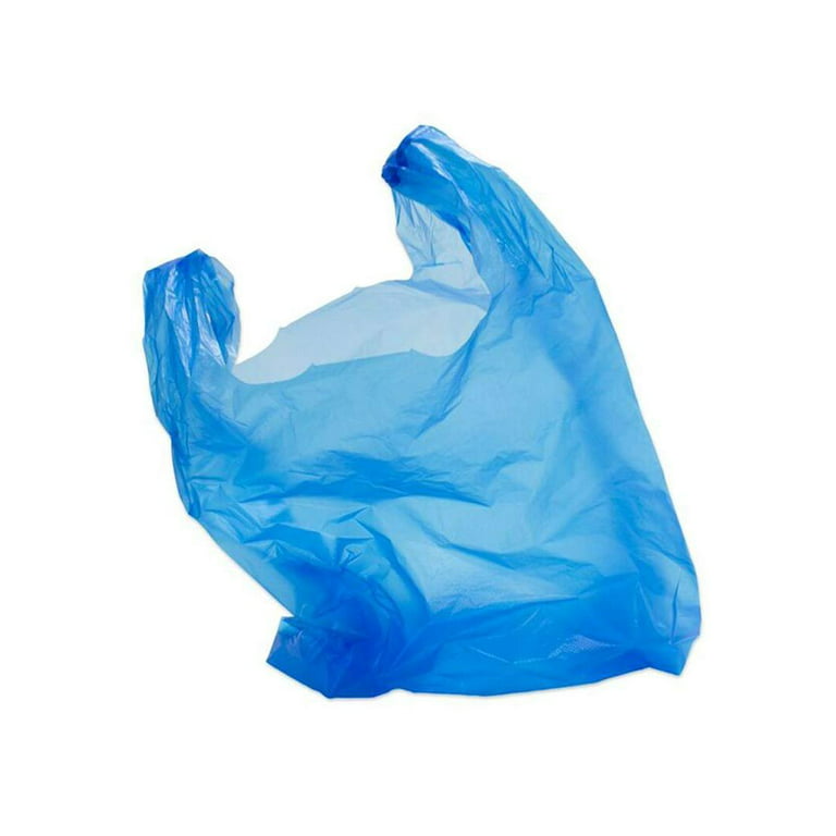 Blue Wholesale Plastic T-Shirt Shopping Bags - Small
