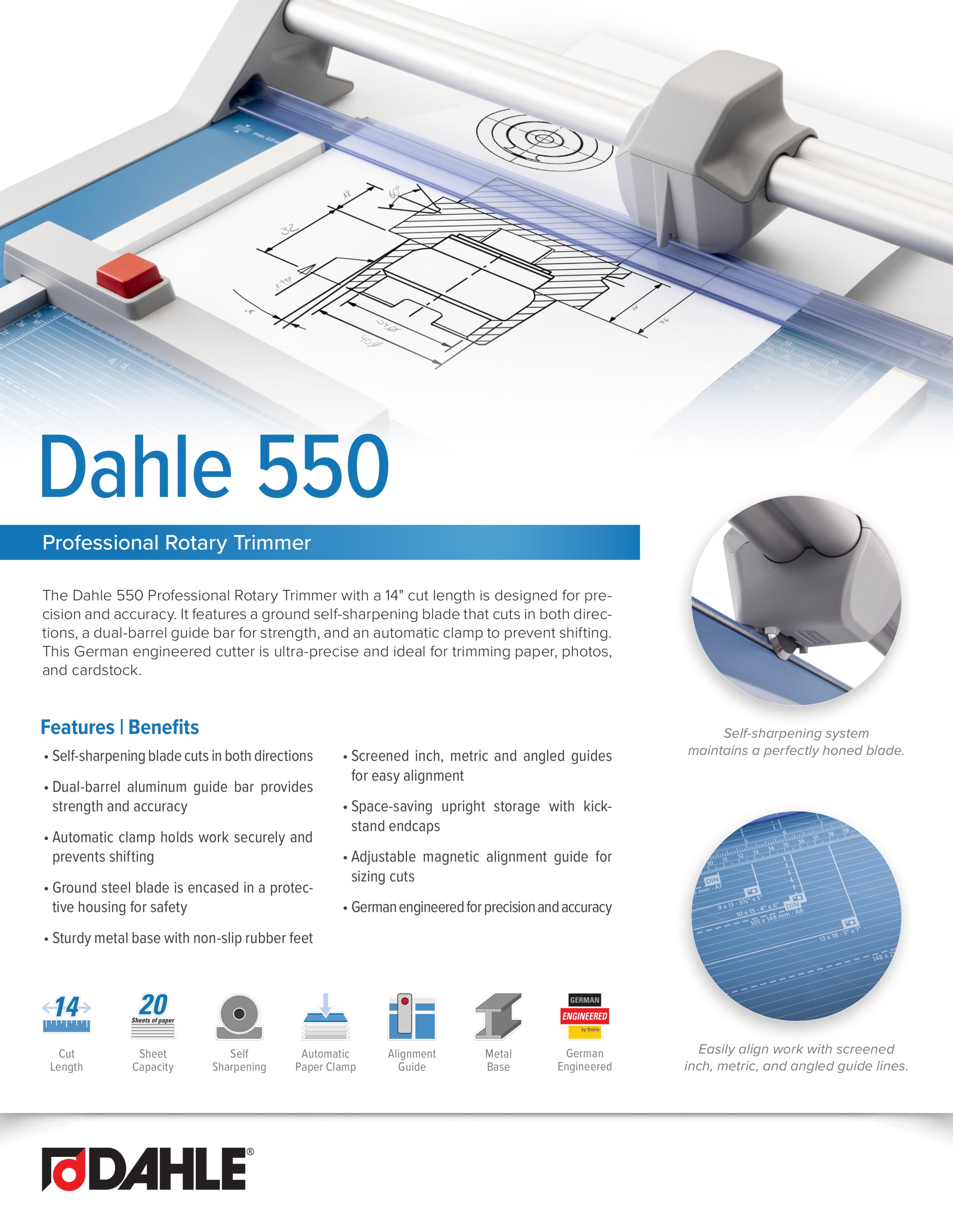 Buy Dahle rotary paper trimmer 552 online at Modulor