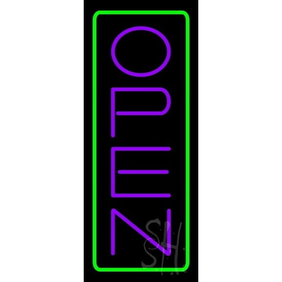 Open LED Neon Sign 24 x 10 - inches, Black Square Cut Acrylic Backing, with Dimmer - Bright and Premium built indoor LED Neon Sign for storefront.