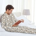 thumbnail image 6 of Pofeuu Retro Bunny Print Men's Long Sleeve Pajama Set Pijamas Para Hombres Pijamas Para Hombres Mens Pajamas Set-X-Large, 6 of 7