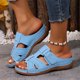 thumbnail image 5 of Sandalias de Cuña de las Mujeres Casuales Gancho Y Correas Ajustables de Bucle, Zapatillas de Verano de las Mujeres Open Toe Beach, 5 of 9