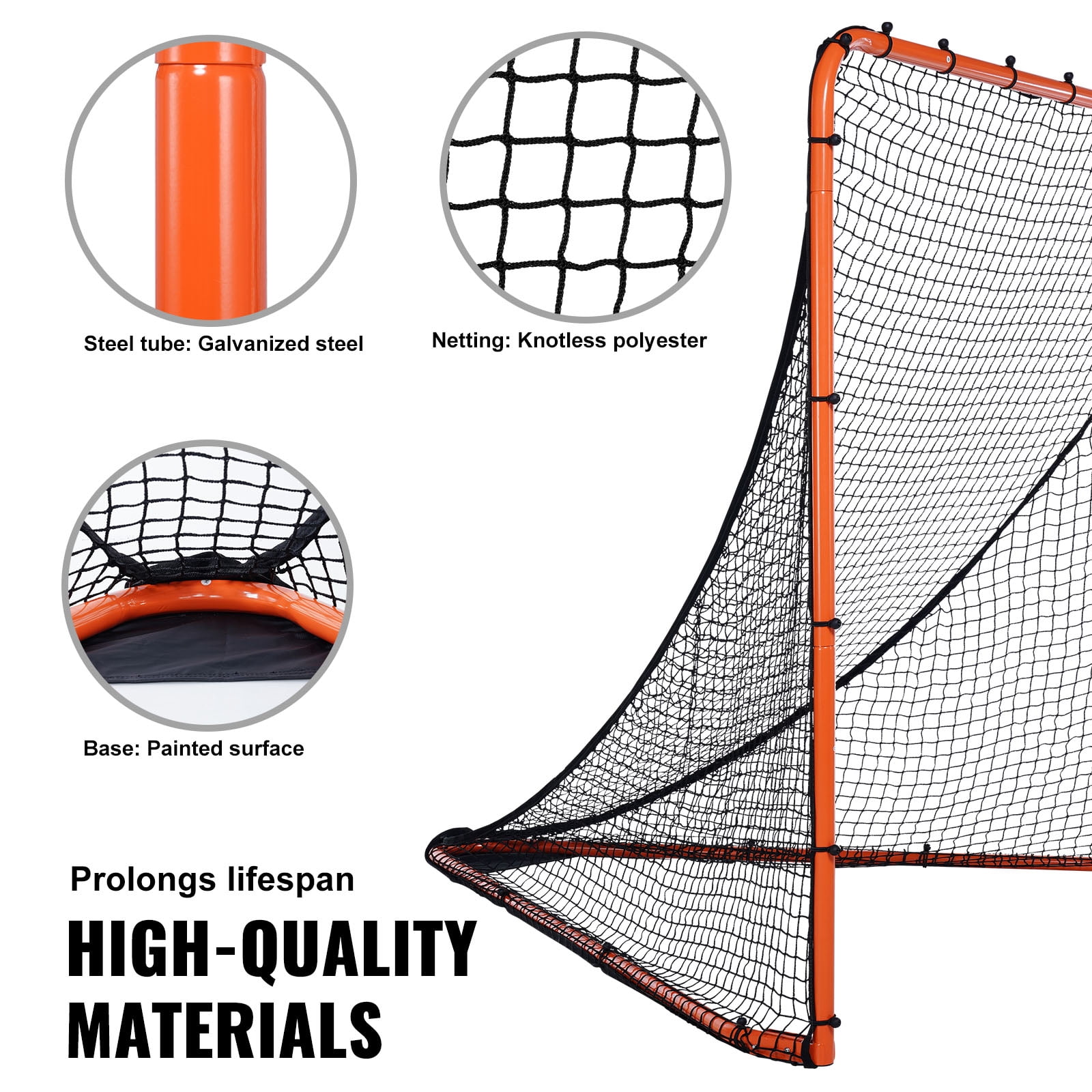 SKYSHALO 6'x6' Lacrosse Goal Net Folding Backyard Lacrosse Training Equipment Steel Frame Training Net, Quick & Easy Setup for Youth Adult Training