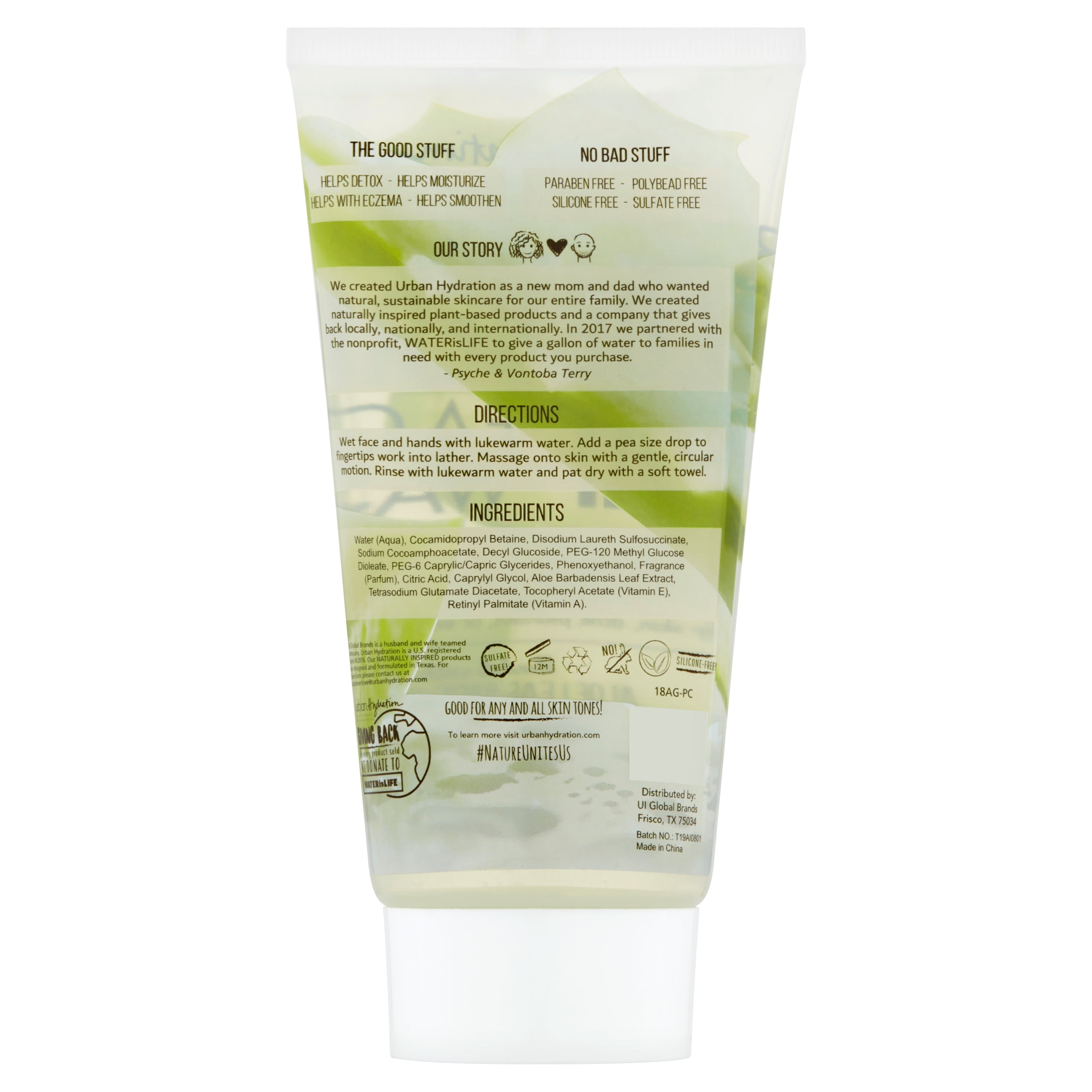 urban hydration aloe face wash