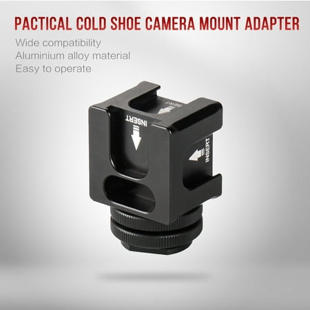 Image of Shinysix Cold Shoe Mount 4 Cold Mount Universal Alloy Cold Cold Camera Mount Mount LED Video Cold Mount 1/4 Mount 1/4 Inch 1/4 Inch Screw Camera Mount Adapter Mount Camera DV Cold Camera DSLR DV