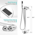 thumbnail image 4 of AKDY 34" Freestanding Bathtub Faucet Floor Mount Tub Filler Handheld Bath Wand Shower, 4 of 5
