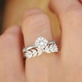 thumbnail image 4 of SEPARQI 2pcs His and Hers Wedding Ring Sets Couples Engagement Rings Women and Men 925 Sterling Silver AAA Cubic Zirconia Wheat Spike Geometric Design Exquisite, 4 of 8
