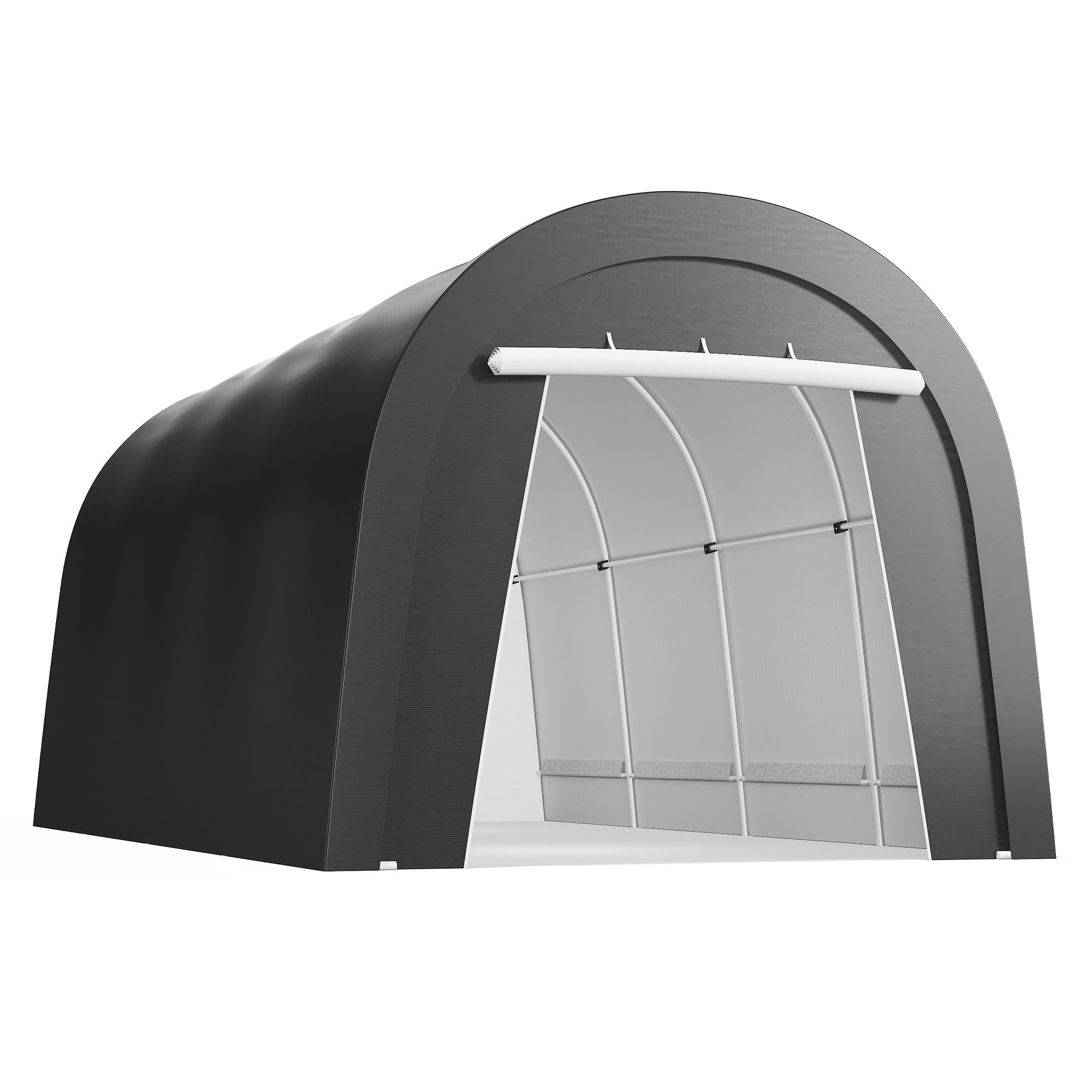 May in Color Domed Carport 10' x 20', Portable Garage with 2 Roll up Doors, Heavy Duty Car Canopy Party Tent, All-Season Storage Shelter Shed Carport for Motorcycle, Boat, Truck, or Garden Tools