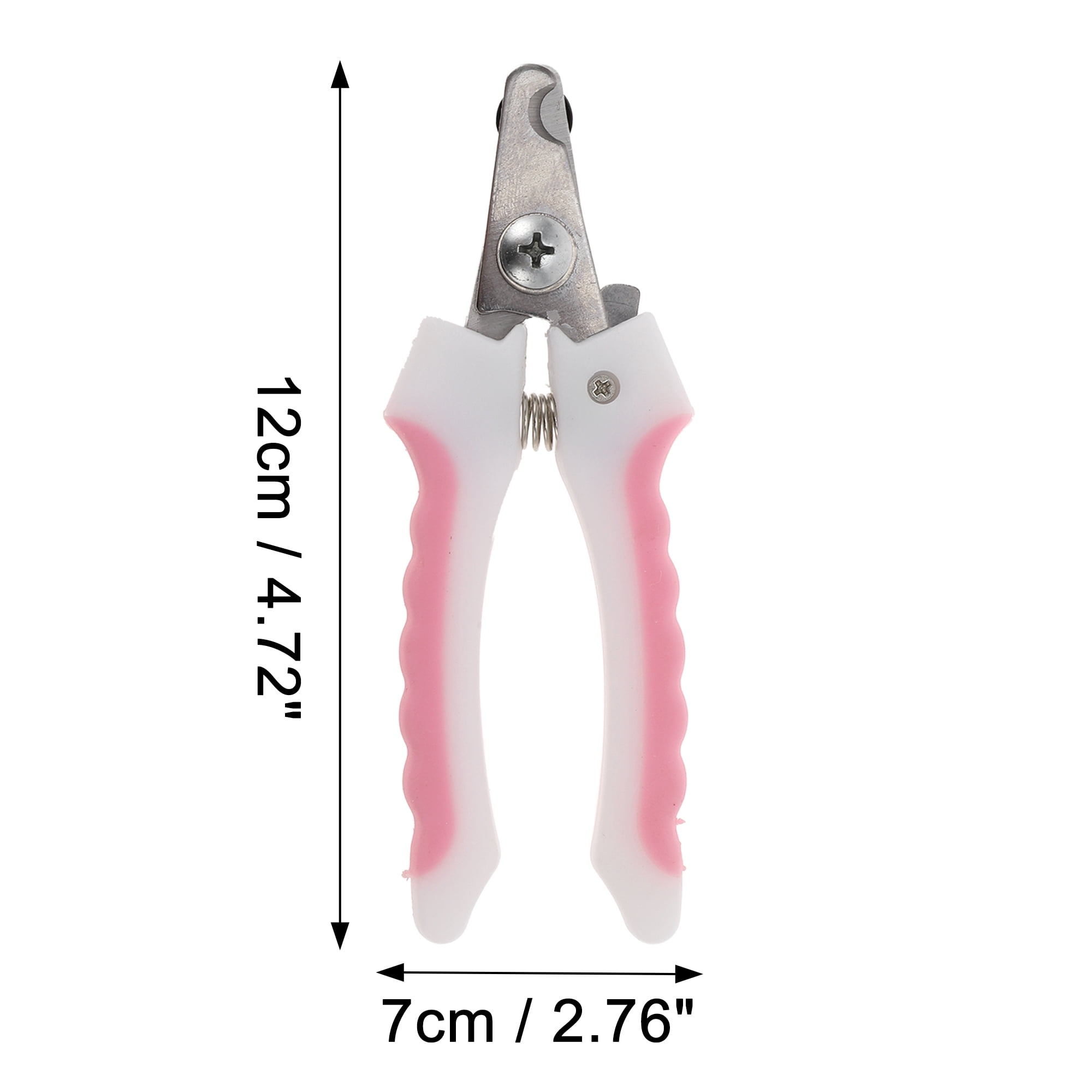 Unique Bargains Straight Handle Pet Nail Clippers 4.72"x2.76" 1 Pc Pink White