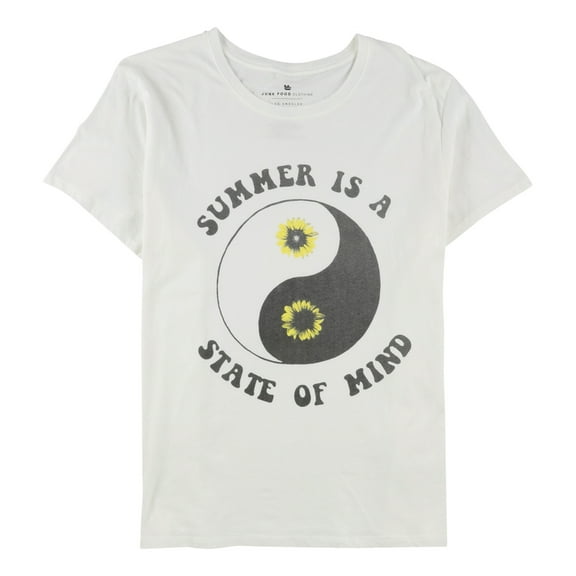 Junk Food Womens Summer Is A State Of Mind Graphic T-Shirt, White, X-Small
