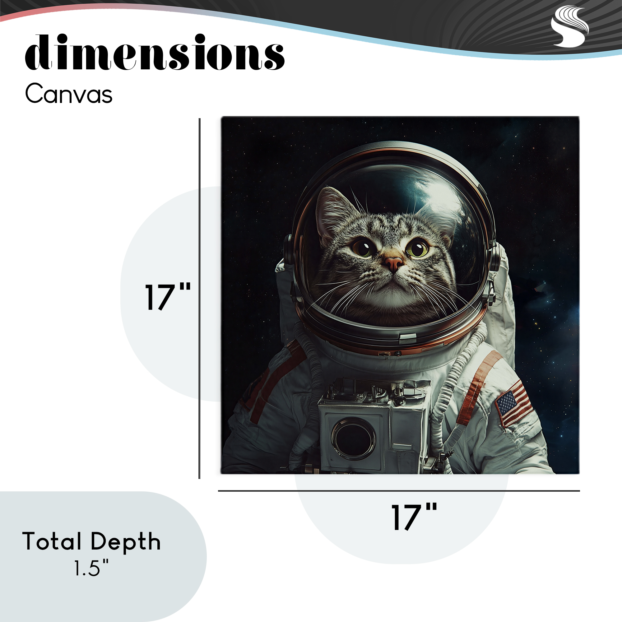 Catstronaut Cat Astronaut Canvas Wall Art, design by Jim Baldwin