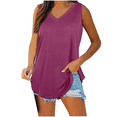 thumbnail image 5 of Aricy Women's Summer Casual Plus Size Tank Top V-Neck Classic Tops Basic Casual Sleeveless Loose T-Shirt Tunic Flowy Blouses Tank Tops For Women, 5 of 5