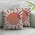 thumbnail image 3 of JEUXUS  Abstract Boho Sun Decorative Pillowcase Throw Pillow Cover, Minimalist Art Sunrise Sunshine for Sofa Bed Room Home Bohemia Decor  Pillow Case (Pink), 3 of 5