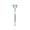 thumbnail image 3 of ANGARA Natural Solitaire Emerald Split Shank Engagement Ring with Trio Diamonds in 14K White Gold for Women (Size-6x4mm) | May Birthstone, Anniversary, Jewelry Gift for Women | Natural Emerald Ring, 3 of 9