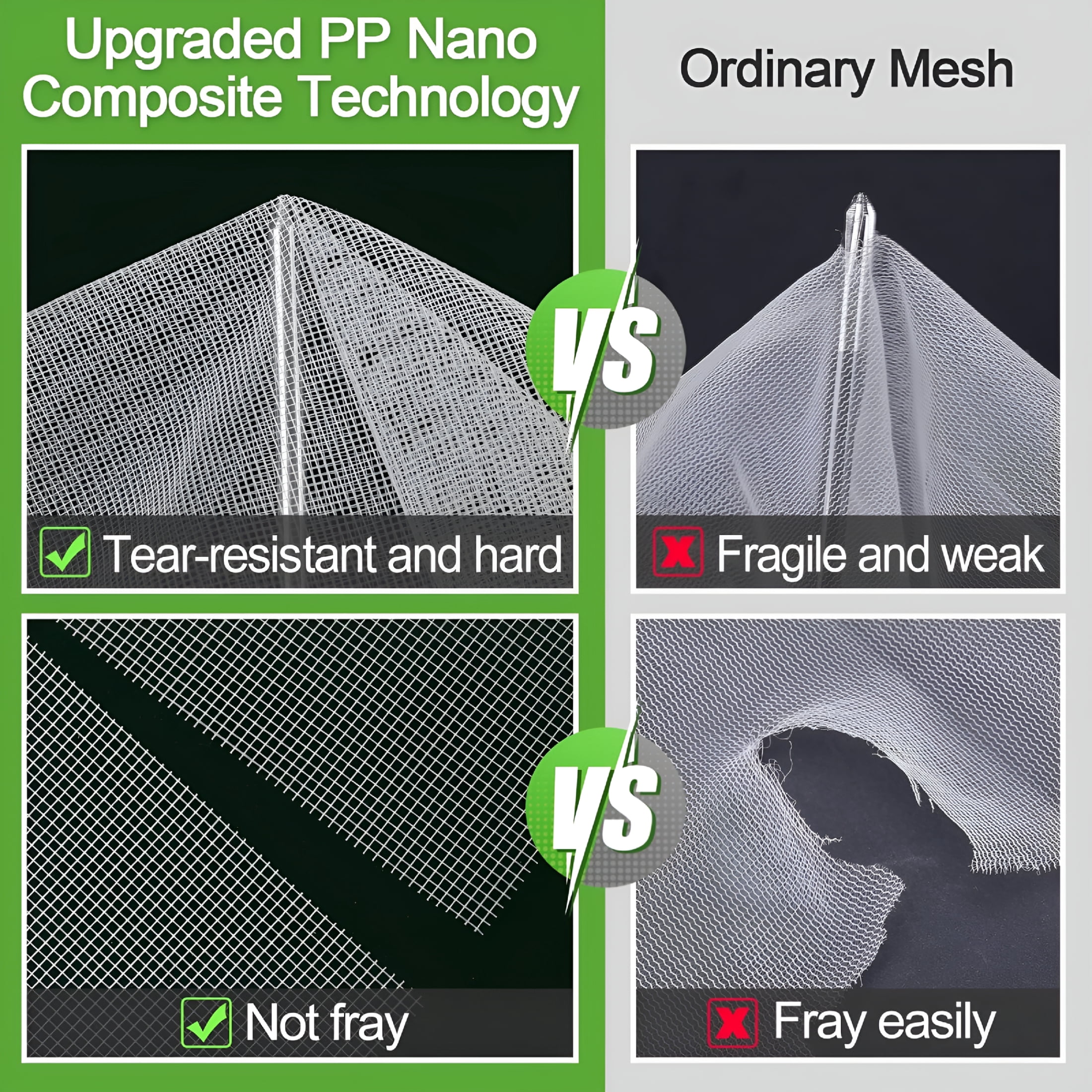 MISSMILE Stronger Garden Mesh Netting - 10 x 20 ft Bird Net Barrier, Mosquito Netting Screen for Outdoor Plants Vegetables Patios Balconies Terraces, Shading Rate 20% (White)