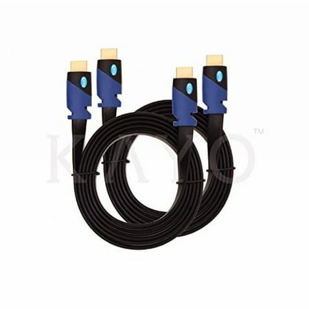 Return Wire - FLAT HDMI Cable - 6 FT (2-Pack) High Speed HDMI Cable (0.9m) Flat Wire - Supports, 4K, Ultra HD, 3D, 2160p, 1080p, Ethernet and Audio Return (Latest HDMI 2.0b Standard) -6 FEET, Bonus CABLE Tie
