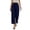FT48_Navy, variant on Capri Pants for Women High Waisted Wide Leg Casual Lounge Pant Summer Adjustable Drawstring Trousers with Pockets Khaki 2XL