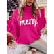 thumbnail image 5 of Suéteres navideños Tsseiatte para mujer, jersey de manga larga con cuello alto y letras bordadas, tops casuales de punto, 5 of 6