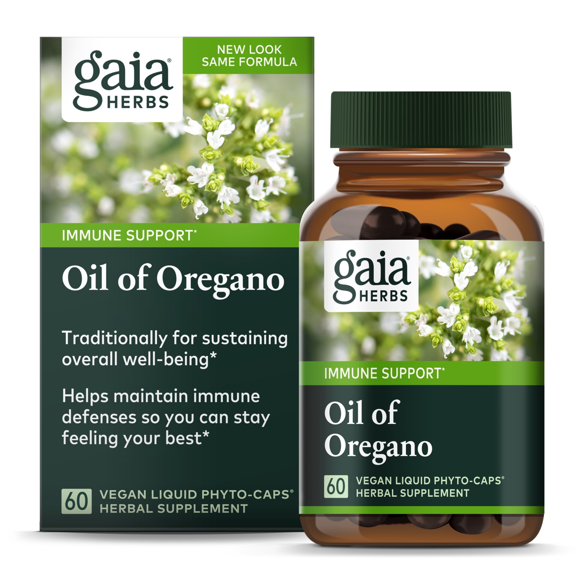 Gaia Herbs, Oil of Oregano, Immune and Intestinal Support, Vegan Liquid Capsules, 60 Count