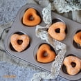 thumbnail image 5 of CHEFMADE Donut Mold Cake Pan, 6-Cavity Non-Stick Heart-Shaped Carbon Steel Doughnut Bakeware, Dishwasher Safe(Champagne Gold), 5 of 9