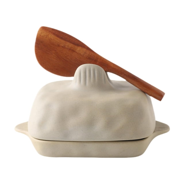 Mantequillera Decorativa de Cerámica, Fácil de Limpiar, con Tapa para Almacenamiento, Ideal para Panaderías, Refrigeradores Y Hogares.