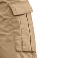 thumbnail image 4 of YABCSAZ Men's Cargo Shorts Knee Length Summer Shorts Cotton Capri Shorts, Lightweight Breathable Outdoor Casual 3/4 Length Elastic Waist Drawstring Capri Cargo Pants with Multi Pockets, 4 of 5