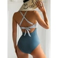 thumbnail image 3 of Women's One Piece Swimsuits Tummy Control Cutout High Waisted Bathing Suit Wrap Tie Back 1 Piece Swimsuit, 3 of 4