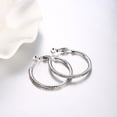 thumbnail image 5 of 35mm Rhinestone Hoop Earrings CZ Big Huggie Hoops Studs Leverback for Women, 5 of 5