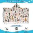 thumbnail image 2 of Beige Christmas Forest Animal Pattern Hooded Bath Towel，50"x30" for Ages 3 To 12 Kids, Quick Dry Lightweight Soft Microfiber Hood Beach Towel Cover Up for Kids, 2 of 7