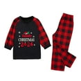thumbnail image 3 of enyan Christmas Matching Family Pajamas Letter Print Round Neck Long Sleeve Tops Plaid Long Pants for Man/Woman/Kids/Baby, 3 of 4