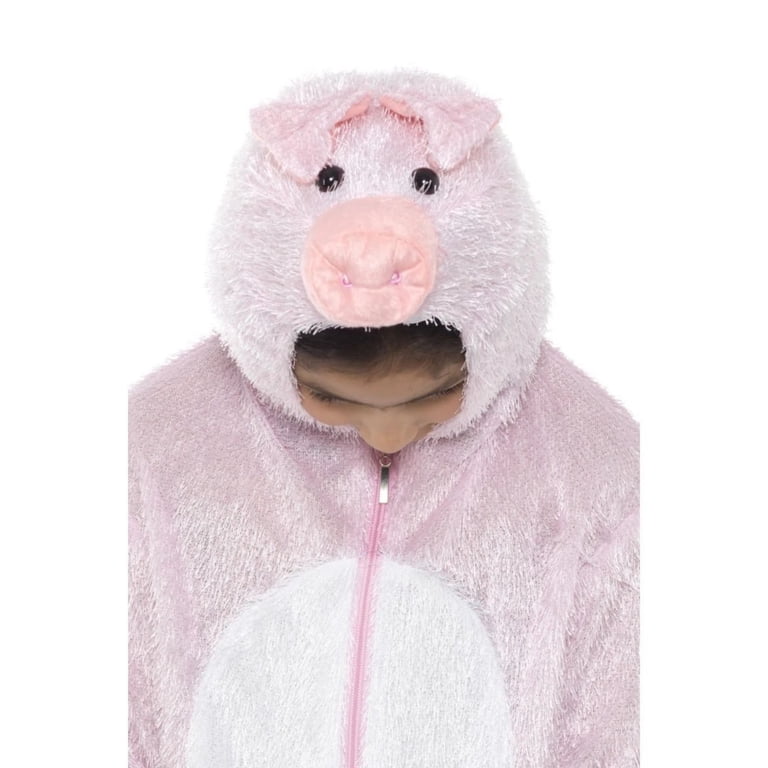 Kids Pig Costume Jumpsuit - Pink Piggy Halloween Costume With Headpiece & Shoe Covers