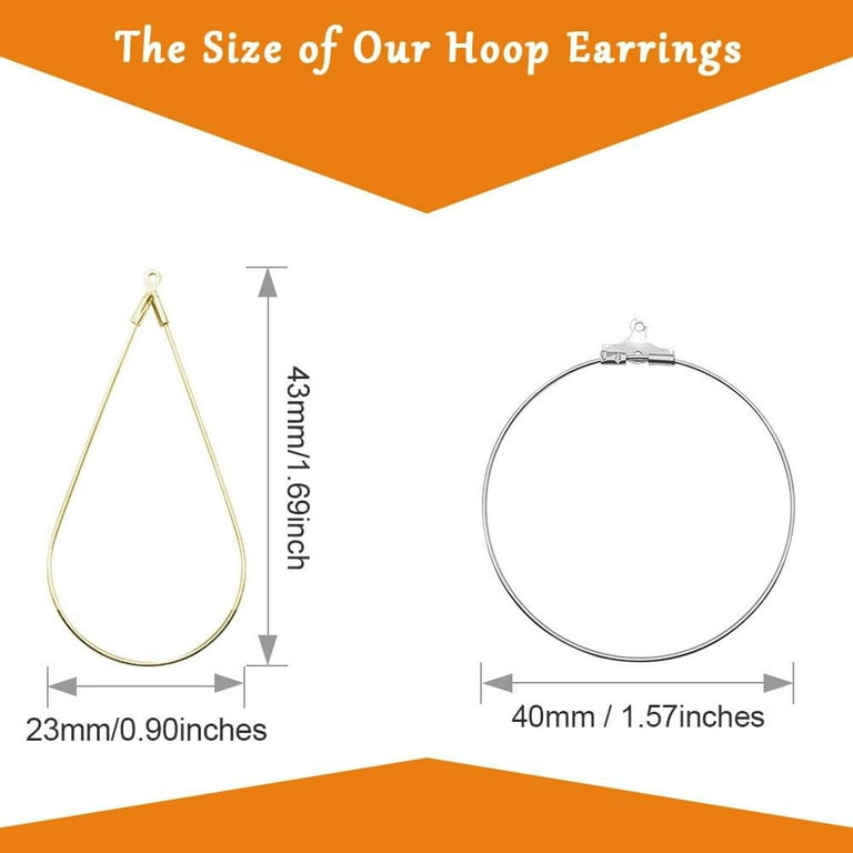 80pcs Beading Hoop Earrings for Jewelry Making,Round Beading Hoop Earrings Bulk Jewelry Making Supplies Jewelry Finding Triangle Teardrop Earring with