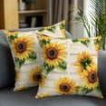 thumbnail image 2 of Throw Pillow Covers 18x18 Inch Set of 2 Yellow Sunflower Decorative Pillow Covers Vintage Flowers Cushion Cover Pillowcase for Sofa Couch Bed Home Decor, 2 of 9