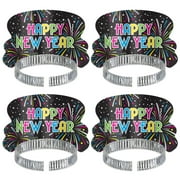 Beistle New Year's Eve Multi-Color Paper Tiaras, 4/Pkg