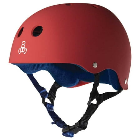 Triple 8 Skater Bike Hardened Helmet with Sweatsaver Liner, Red Rubber - Medium