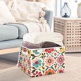 thumbnail image 3 of Yayeee Collapsible Storage Bin with Lid Fabric Closet Decorative Basket with Handles, Colorful Flowers, 3 of 7