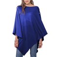 thumbnail image 1 of Poncho Coat Miss Shorthair con forma de chal, azul, 100 cm de largo, 1 of 7