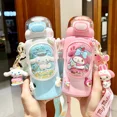 thumbnail image 2 of Tetera de paja para niña, bandolera de acero inoxidable Kawaii, 500ml, Sanrio Kuromi, botella termo para niños, taza de agua para estudiantes de escuela primaria,AC add Key Chain, 2 of 10
