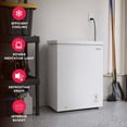 thumbnail image 3 of Frigidaire 5.0 Cu. ft. Garage Ready Chest Freezer, Compact Deep Freezer for Garage, Kitchen, Apartment, White, 3 of 17